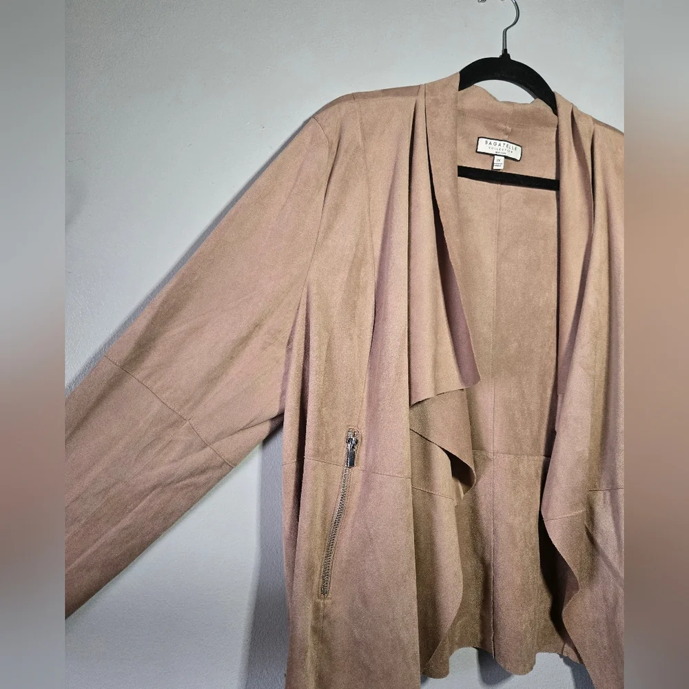 Bagatelle Women's Faux Suede Drape‎ Jacket~ Plus Size 2X